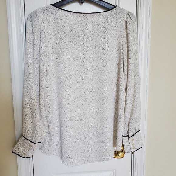 Loft long sleeve blouse NWT white with black dots size XS - Picture 7 of 8